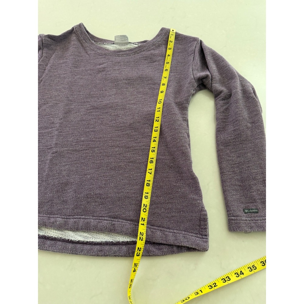 Columbia Womens Purple Marl Crewneck Sweatshirt Long Sleeve XL2464 XS - Picture 8 of 9
